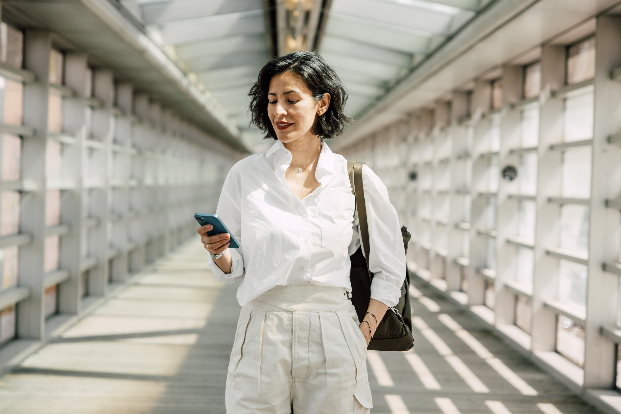 Businesswoman on her way to the office